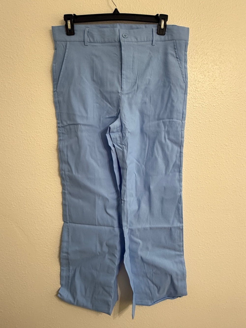 Men's Light Blue Cotton Blend Pants